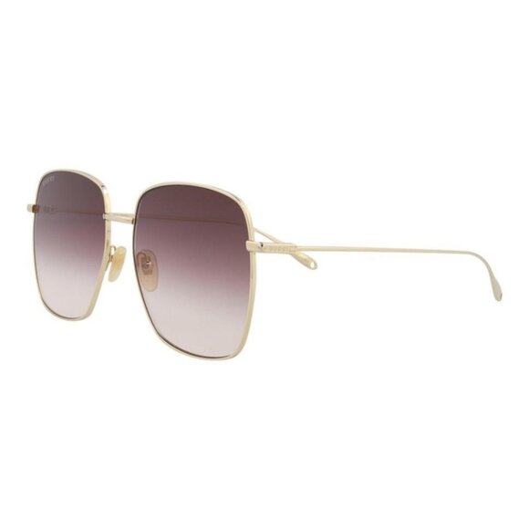 Gucci Womens Square/Rectangle Gold Gold Red Fashion Designer Eyewear - Picture 1 of 4